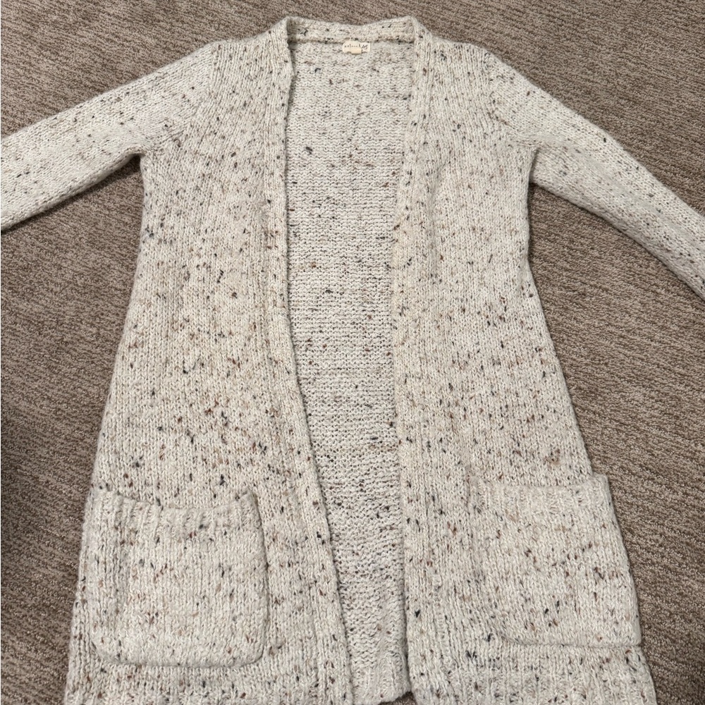 Cozy Maison Jules Speckled Cream Long Cardigan